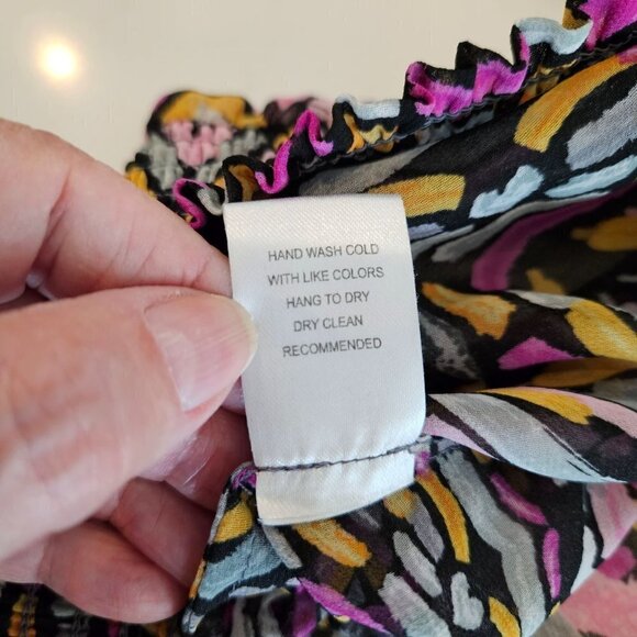 Daniel Rainn Embroidered Peasant Cottagecore Top Pink Oversized Small Petite - Picture 7 of 9